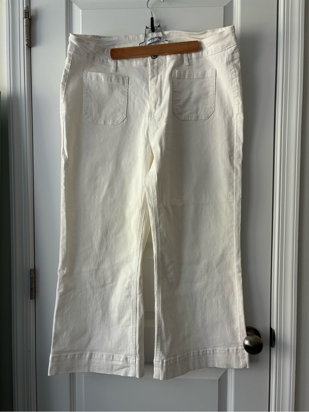 luvamia Size 2XL White Wide Leg Pants